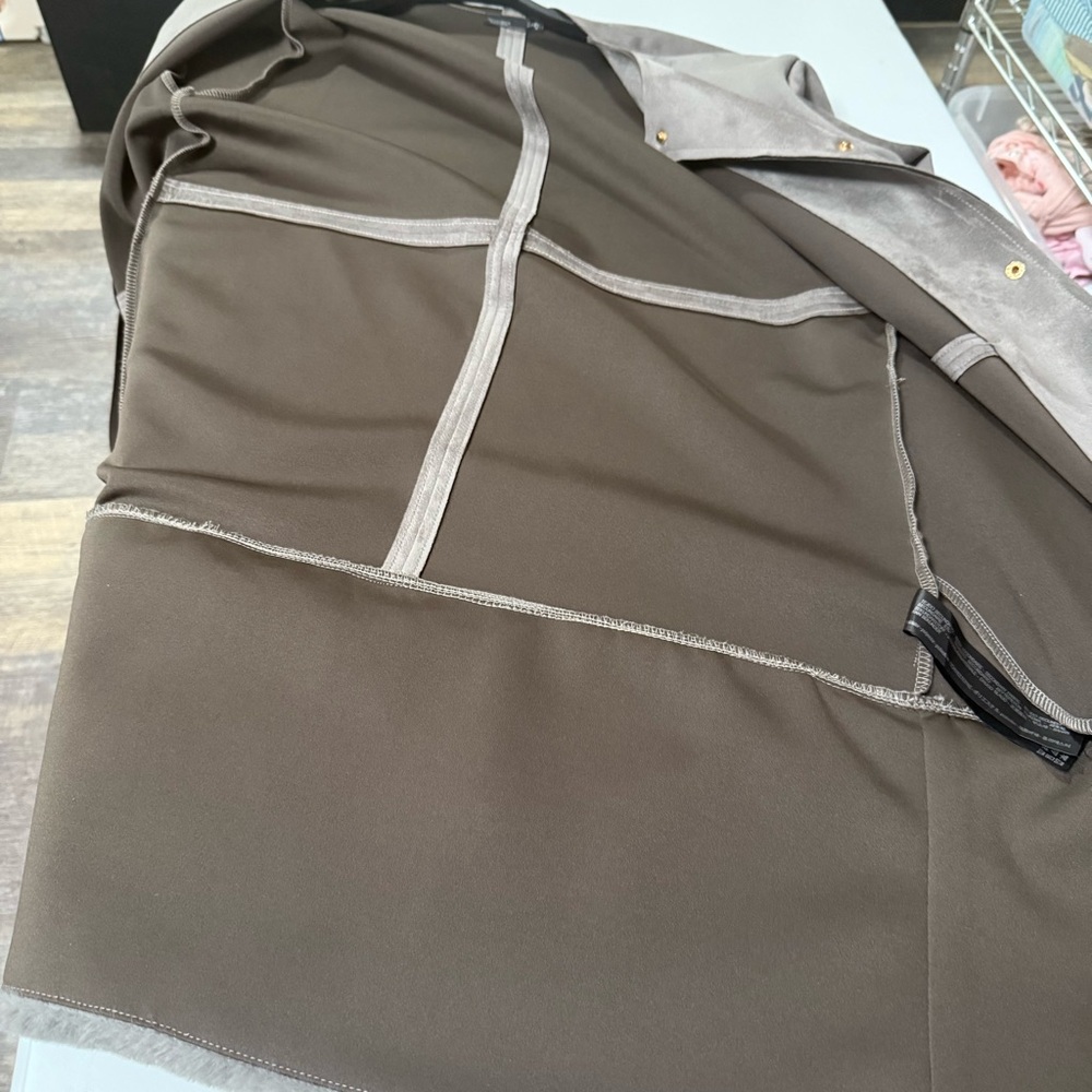 Zara jacket faux suede fur gray small preowned - Picture 7 of 12